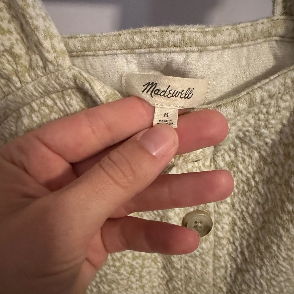 Madewell Cream Textured Buttoned Top - Picture 3 of 4